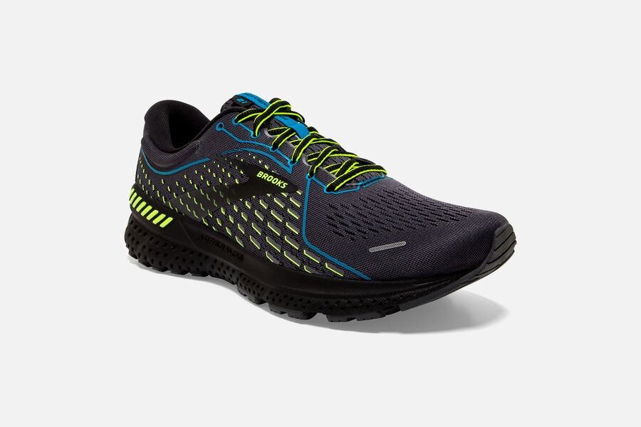 Brooks Adrenaline GTS 21 Road Running Shoes Mens Black/Blue 579826-JEG